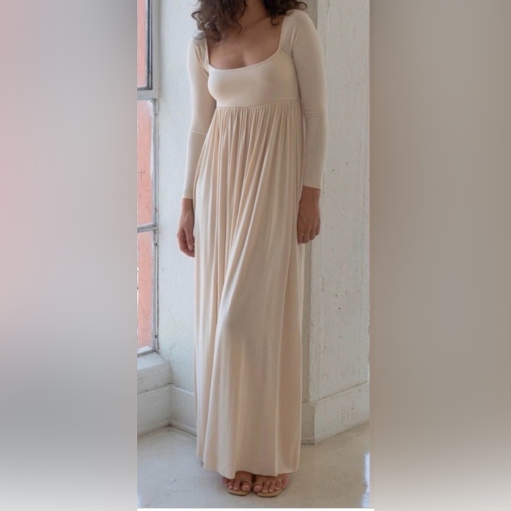 Rachel Pally Soft Cream Long Sleeve Maxi Dress